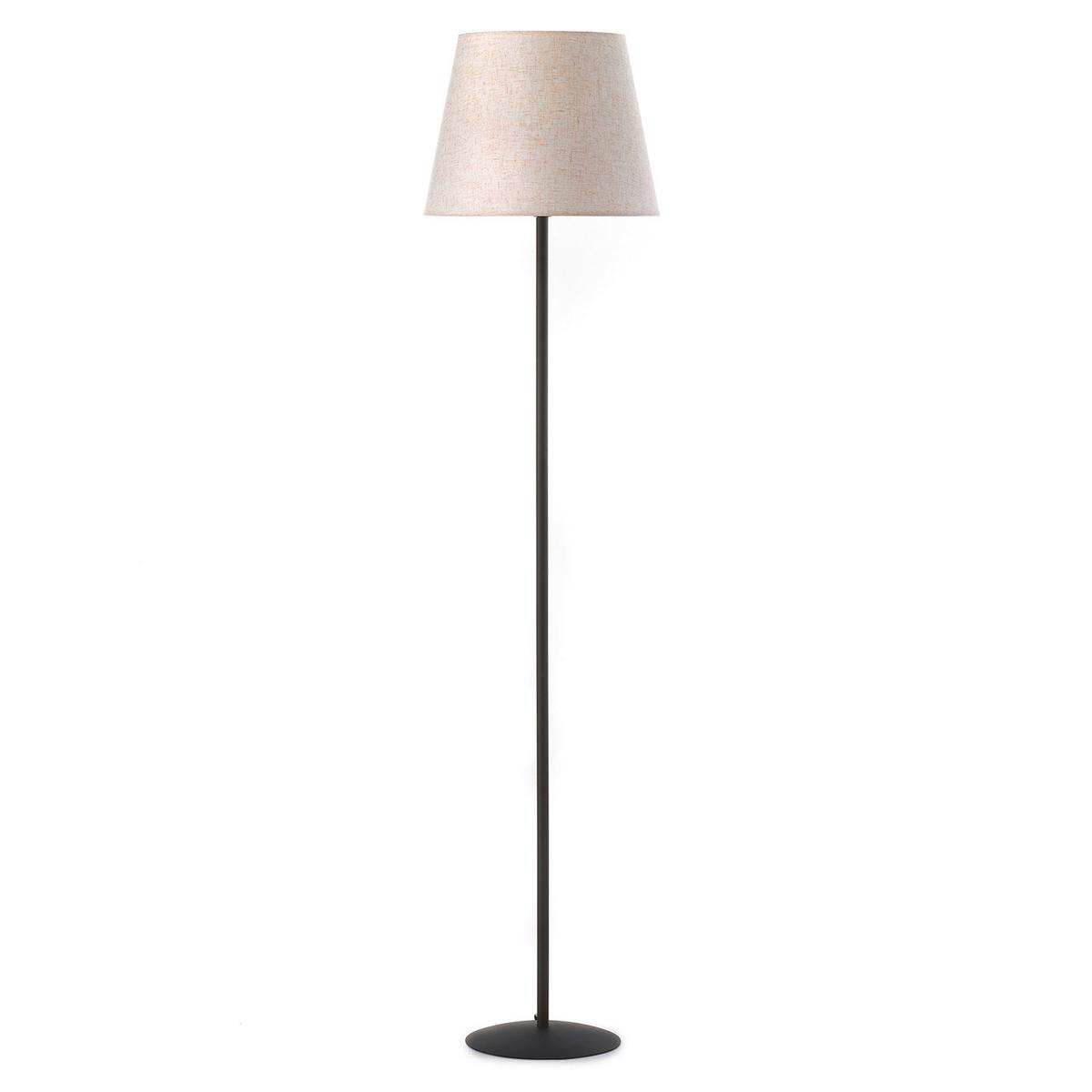 Stehleuchte Loris Paralume Creme/Schwarz max. 22 Watt - Creme/Schwarz, KONVENTIONELL, Textil/Metall (28/28/173cm)