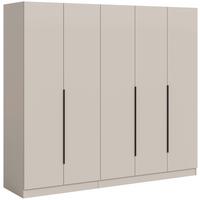 Drehtürenschrank Kopenhagen Kaschmir - Kaschmir/Schwarz, MODERN, Holzwerkstoff/Kunststoff (200/181/52cm) - Livetastic