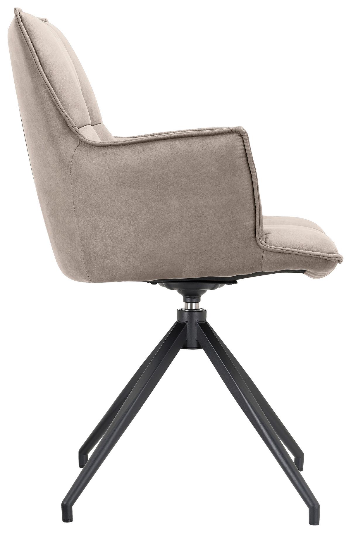 KRZESŁO Z PODŁOKIETNIKAMI OSAKA -EXKLUSIV- - czarny/taupe, Design, metal/tkanina (59/89,5/63cm) - Novel