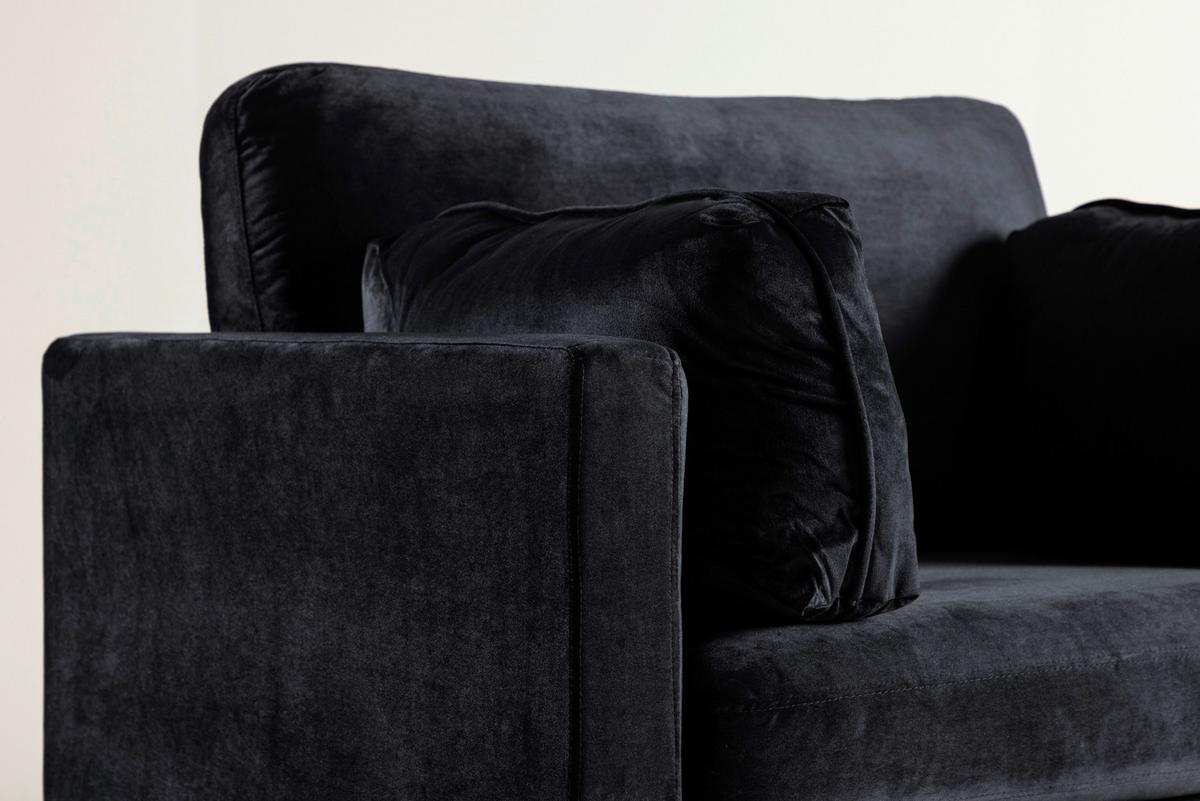 Sessel Boom ca. 110x84x86 cm Schwarz - Hellbraun/Schwarz, Design, Textil/Metall (110/84/86cm) - Livetastic