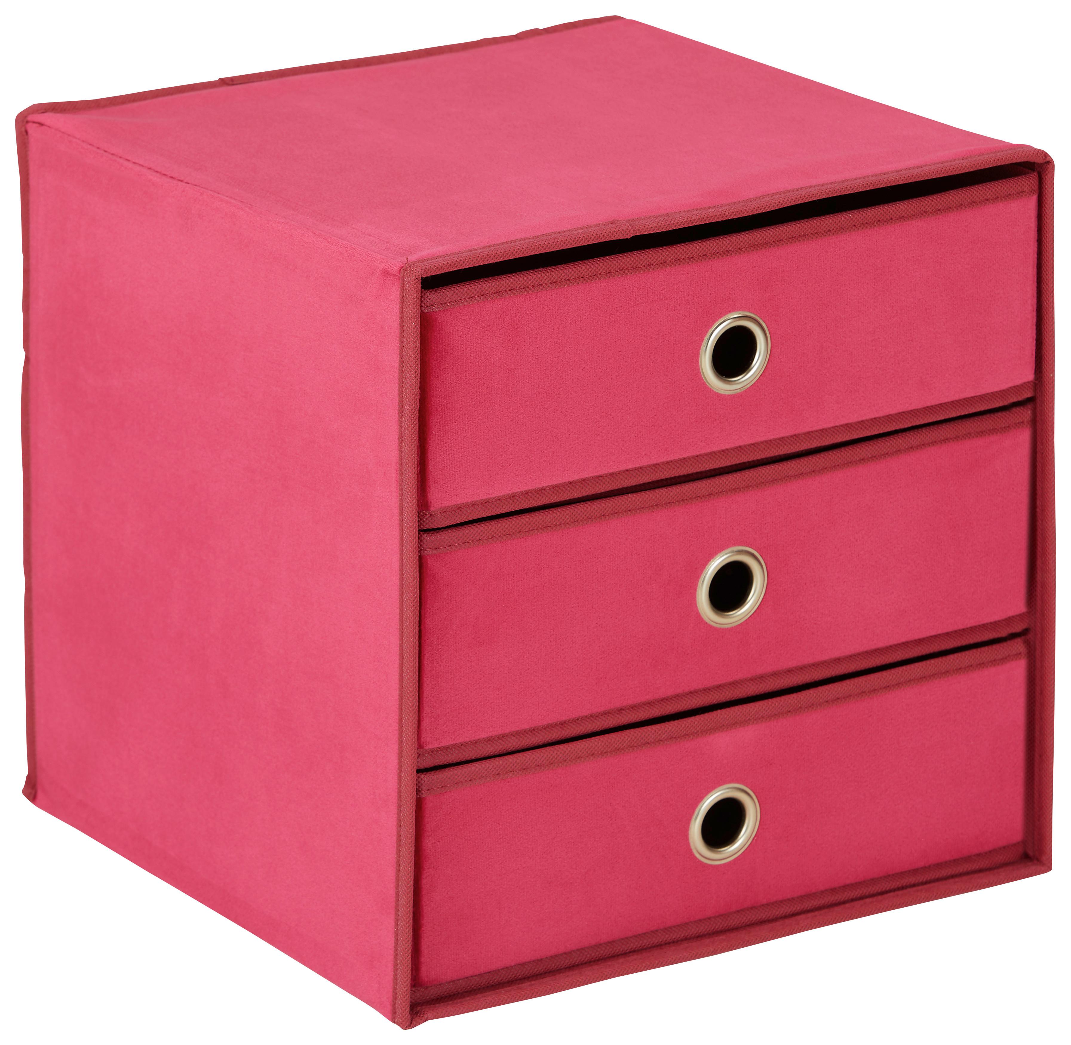 MINIBYRÅ MONA -SB- - gammelrosa, metall/textil (32/31,5/32cm) - Mömax