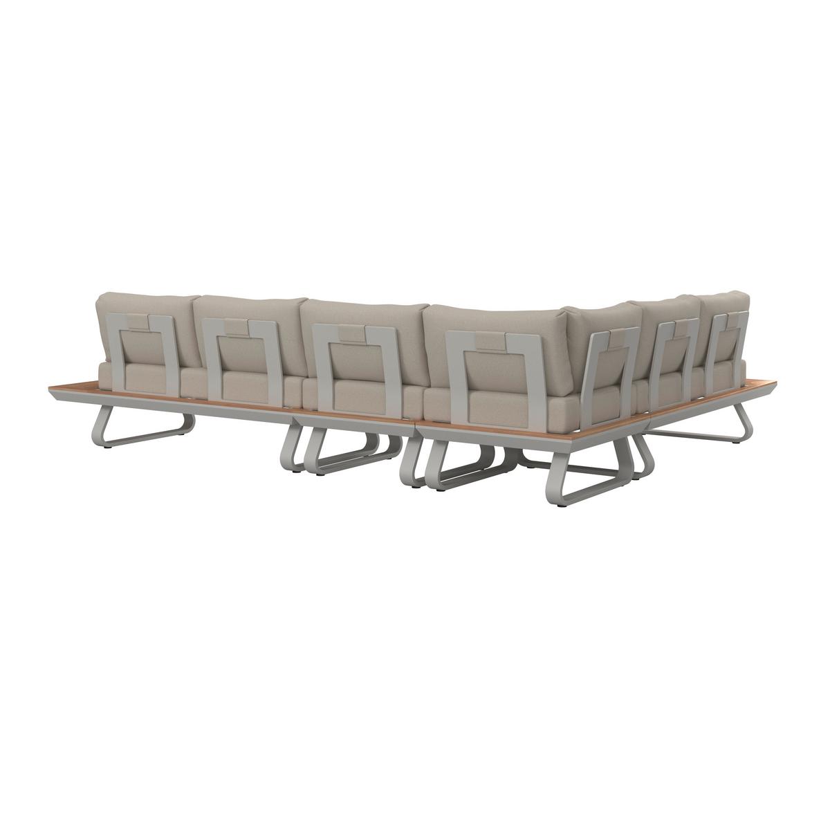 DINING-LOUNGESET EMMA - Creme/Hellgrau, Modern, Holz/Textil (248/318cm) - Bessagi Garden
