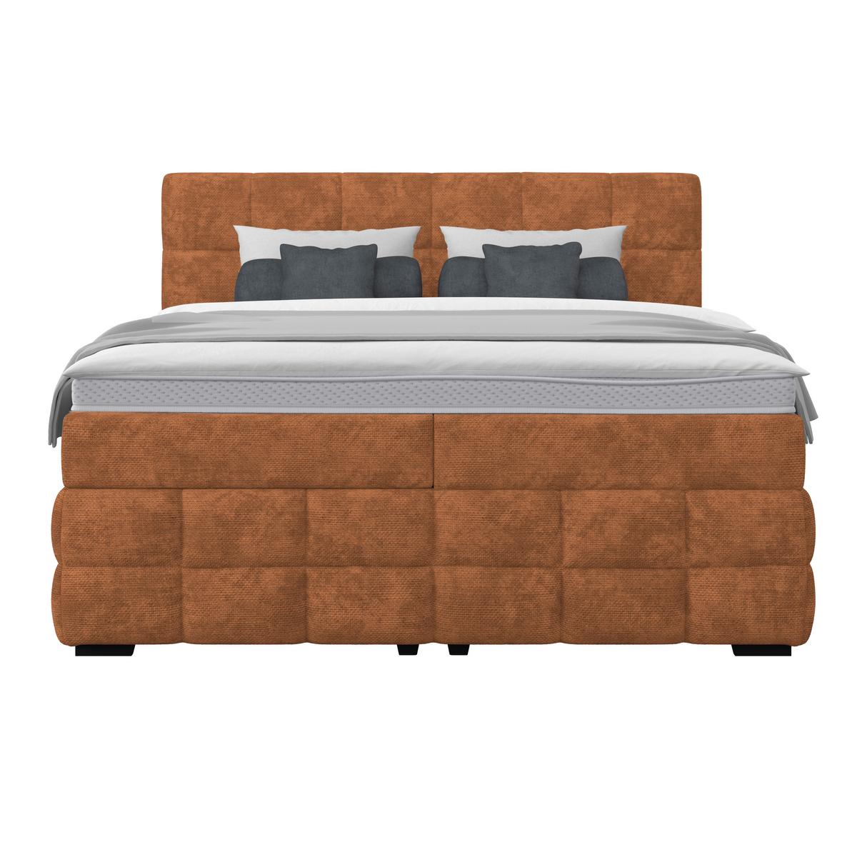 Box Krevet Vega - boje hrđe/zelena, Trend, tekstil/drvo (160/200cm) - Modern Living