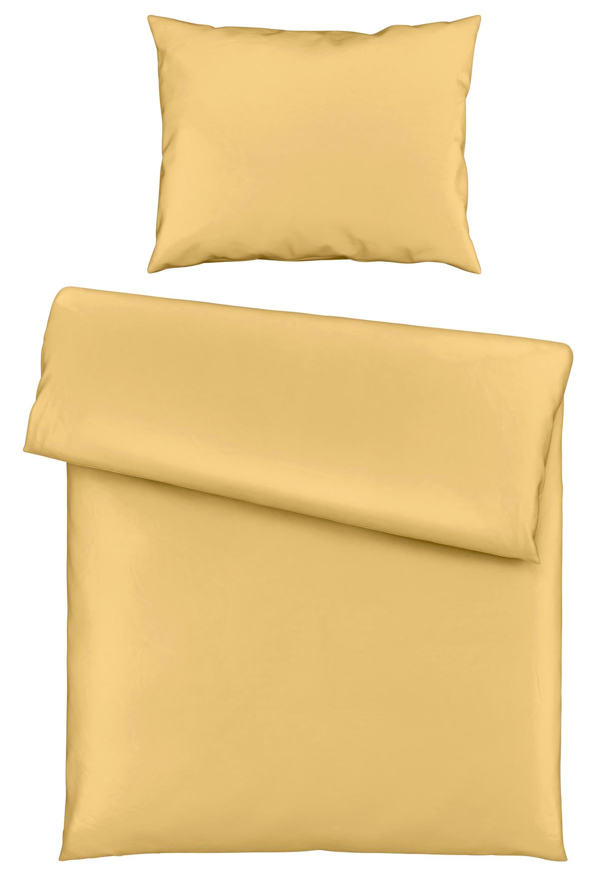 Bettwäsche Bio Eva Uni ca. 160x210cm - Gelb, Modern, Textil (160/210cm) - ecoTree