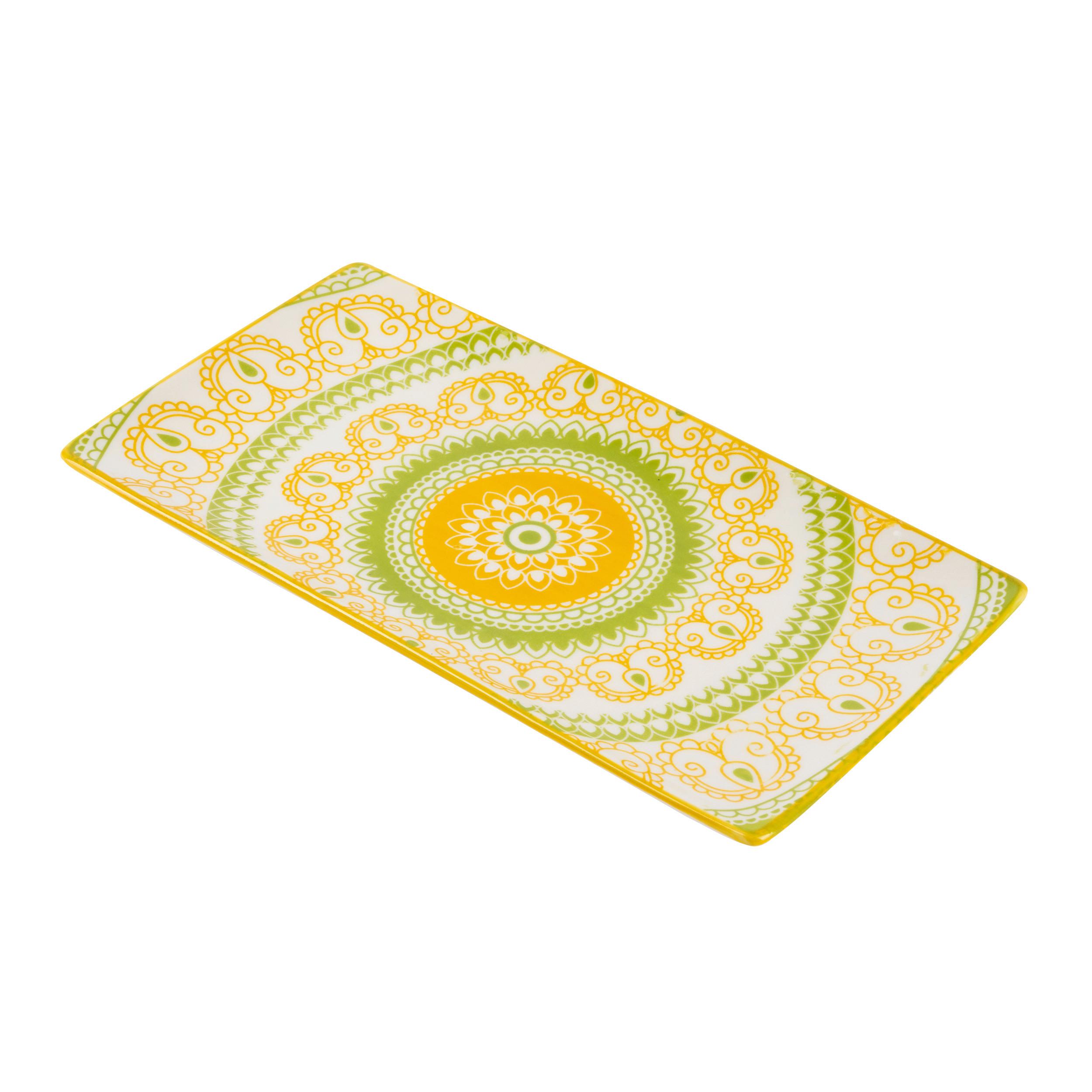 Platou de servire MAJA - S - galben/verde, Lifestyle, ceramică (20/11/1,5cm) - Mömax