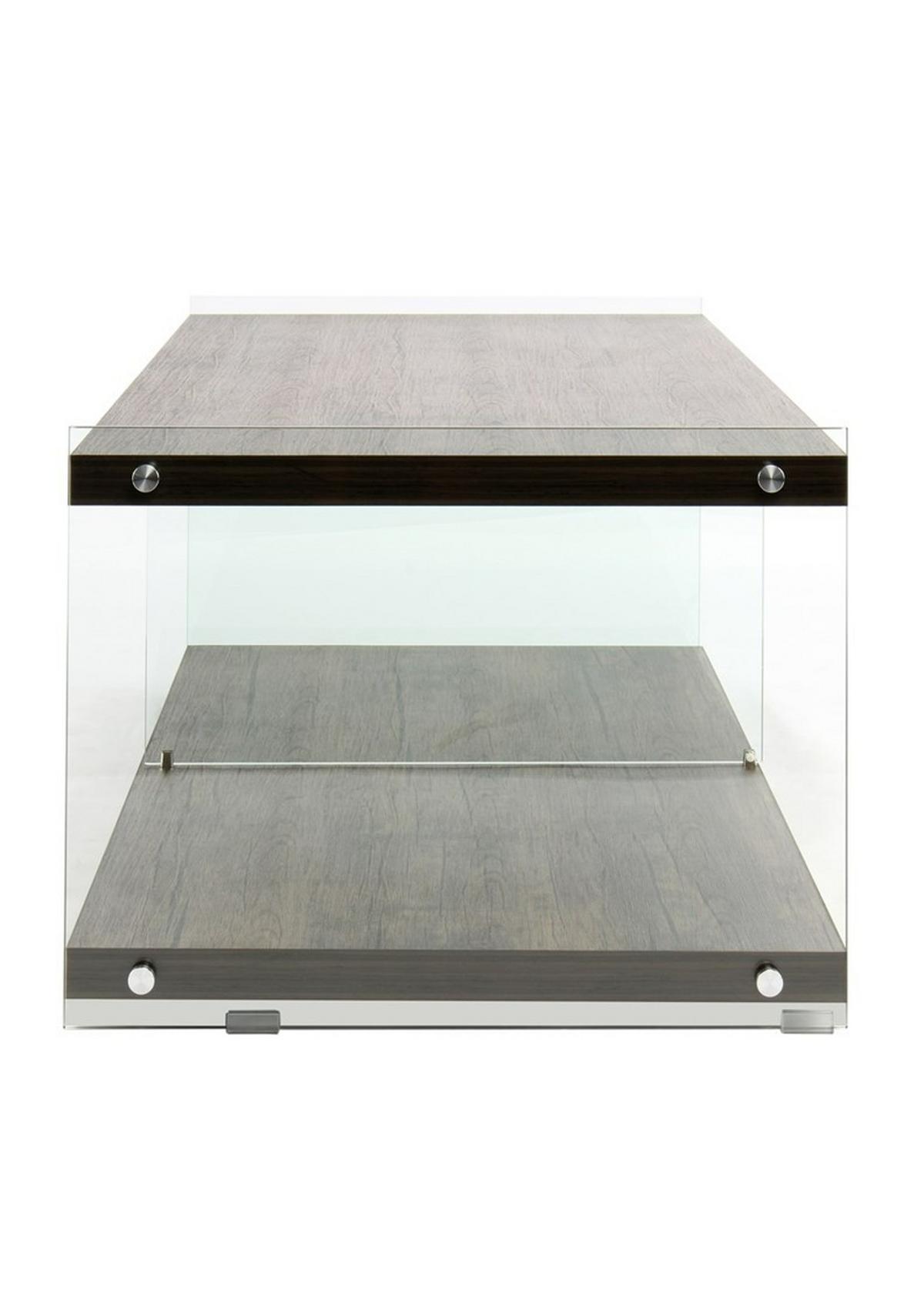 Beistelltisch Elementary 200 Hellbraun - Hellbraun, Design, Glas/Holz (120/45/60cm) - Kayoom