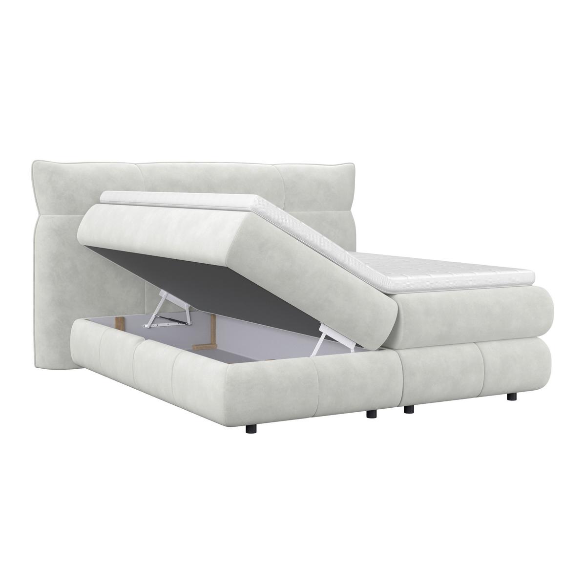 Boxspring Krevet Carmelo - crna/krem, Trend, tekstil/plastika (180/200cm) - Premium Living