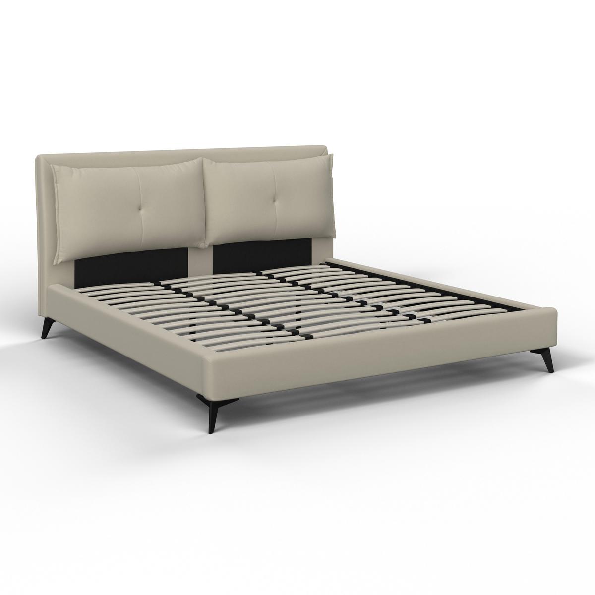 Polsterbett Sleepy ca. 180x200 cm Beige - Beige/Schwarz, Modern, Holz/Holzwerkstoff (180/200cm) - Bessagi Home