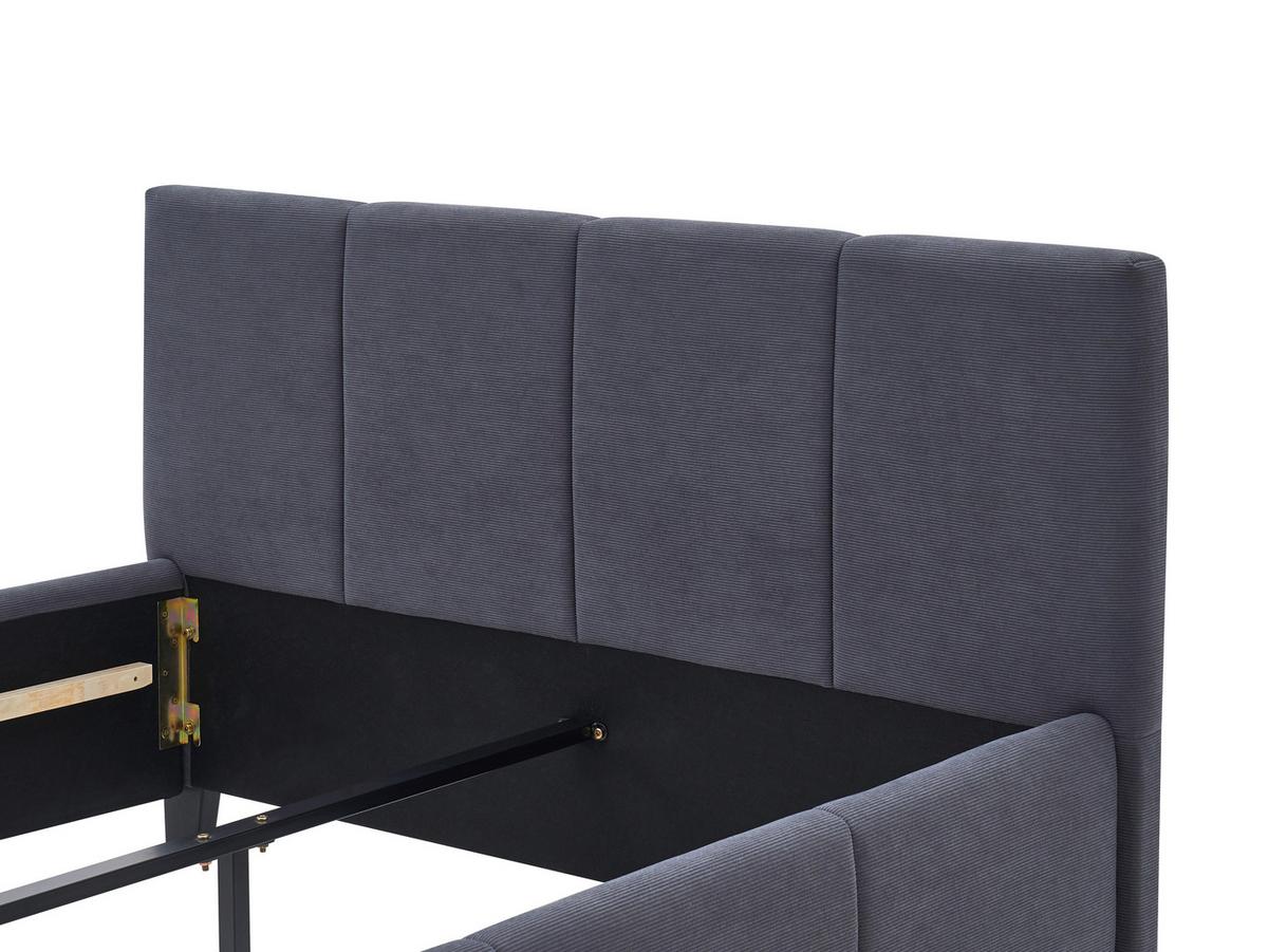 Polsterbett Crazy Dunkelgrau ca. 140x200cm - Dunkelgrau/Schwarz, MODERN, Holz/Kunststoff (140/200cm) - Based