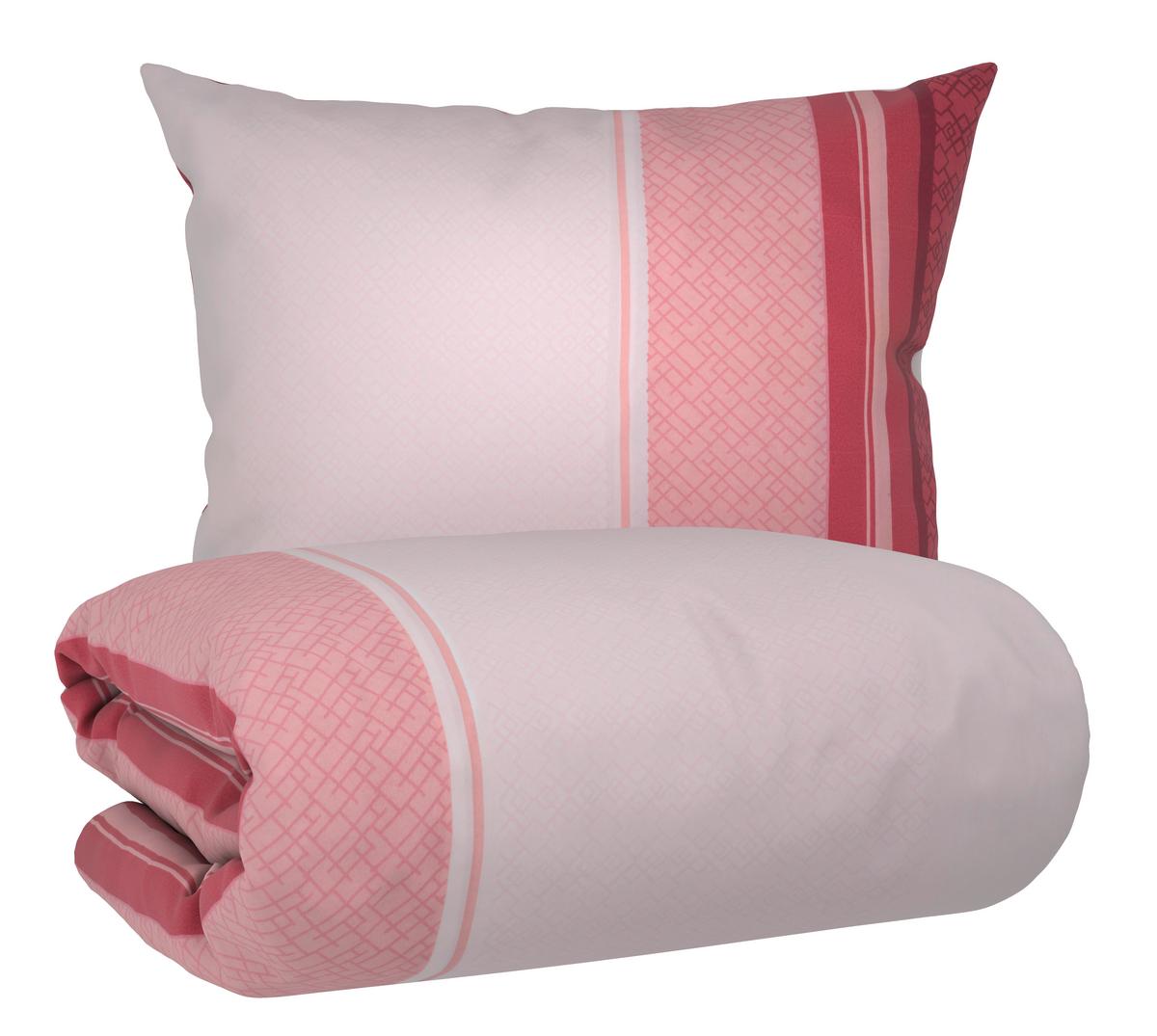 Bettwäsche Mathea Rosa ca. 140x200cm - Beere, Textil (140/200cm) - Based