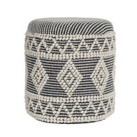 HOCKER SITZHOCKER WOLLE - Creme/Schwarz, Design, Textil (40/45/40cm) - MID.YOU