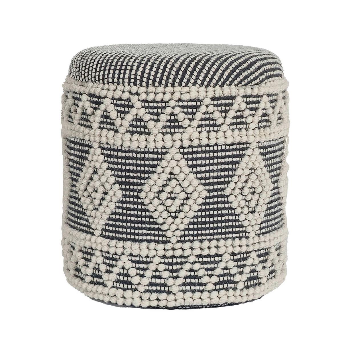 HOCKER SITZHOCKER WOLLE - Creme/Schwarz, Design, Textil (40/45/40cm) - MID.YOU