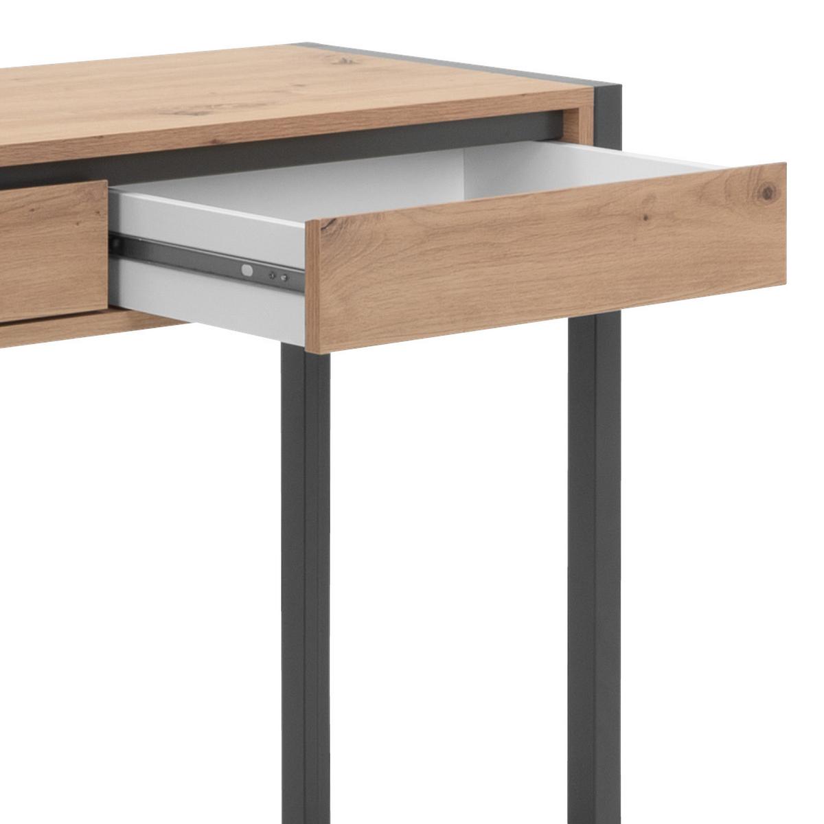 STÓŁ KONSOLA DENVER 44 - kolor dębowy/antracytowy, Konventionell, materiał drewnopochodny (100/35/75cm) - MID.YOU