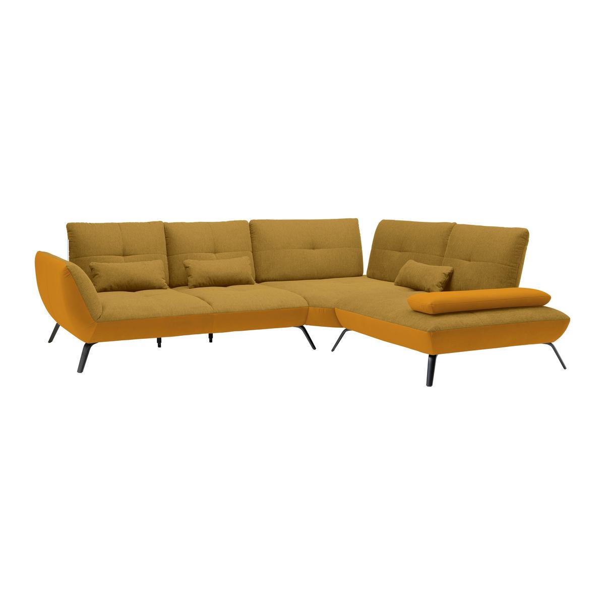 Wohnlandschaft Trendy Senfgelb - Senfgelb/Goldfarben, MODERN, Holzwerkstoff/Textil (310/93/250cm) - Premium Living