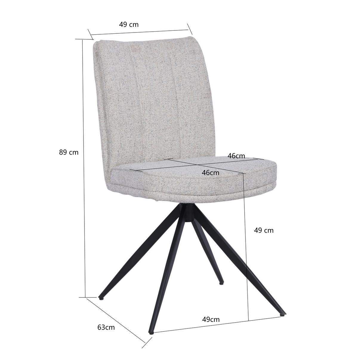 Stolica Leda - bež/crna, Moderno, drvo/metal (51/89/64cm) - Premium Living