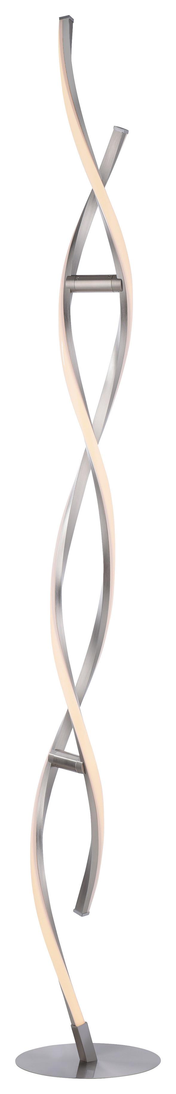 LED-Stehleuchte Swing in Silberfarben max. 9 Watt - Silberfarben, MODERN, Kunststoff/Metall (20/20/140cm)