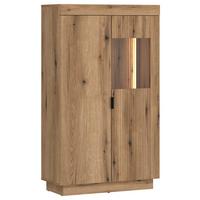 Vitrina Delamar, Barva Hrasta - črna/barve hrasta, Trend, kovina/umetna masa (80,4/140,2/39,6cm)