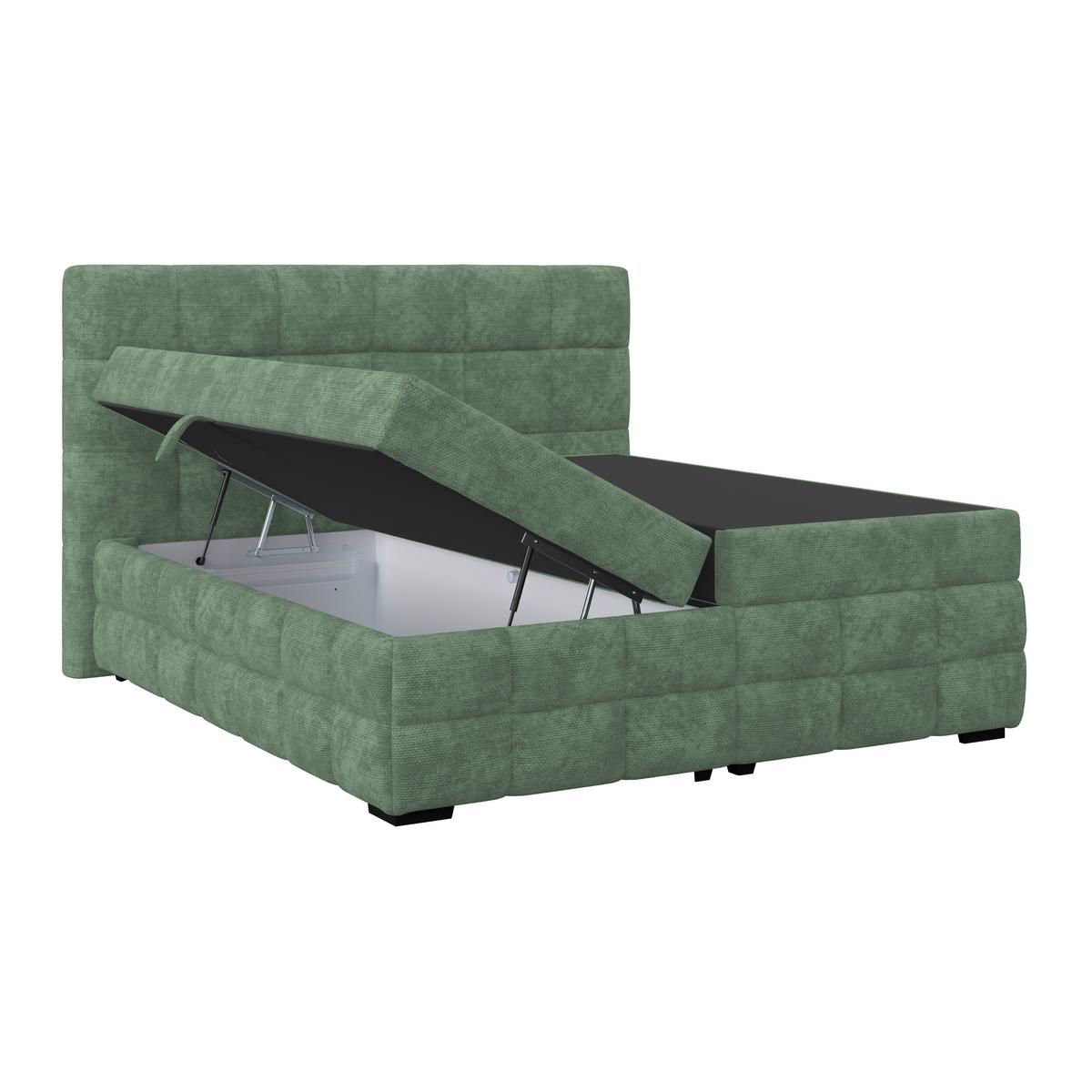 Box Krevet Vega - zelena/boje mente, Trend, tekstil/drvo (200/200cm) - Modern Living