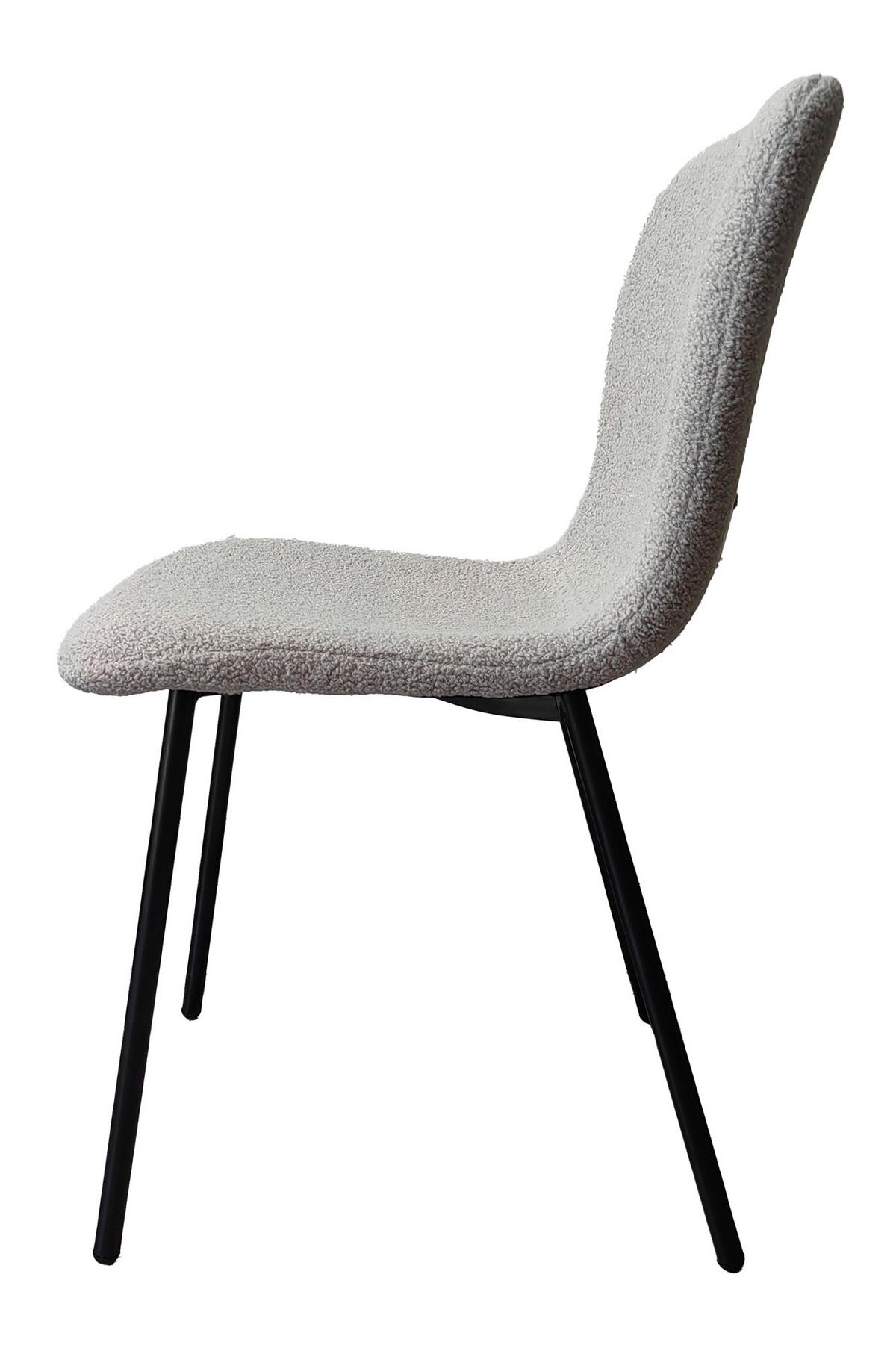 Set Stolov Bouclé, Svetlo Siva, 4-Delni - črna/svetlo siva, Moderno, kovina/tekstil (44/79/52cm) - Livetastic