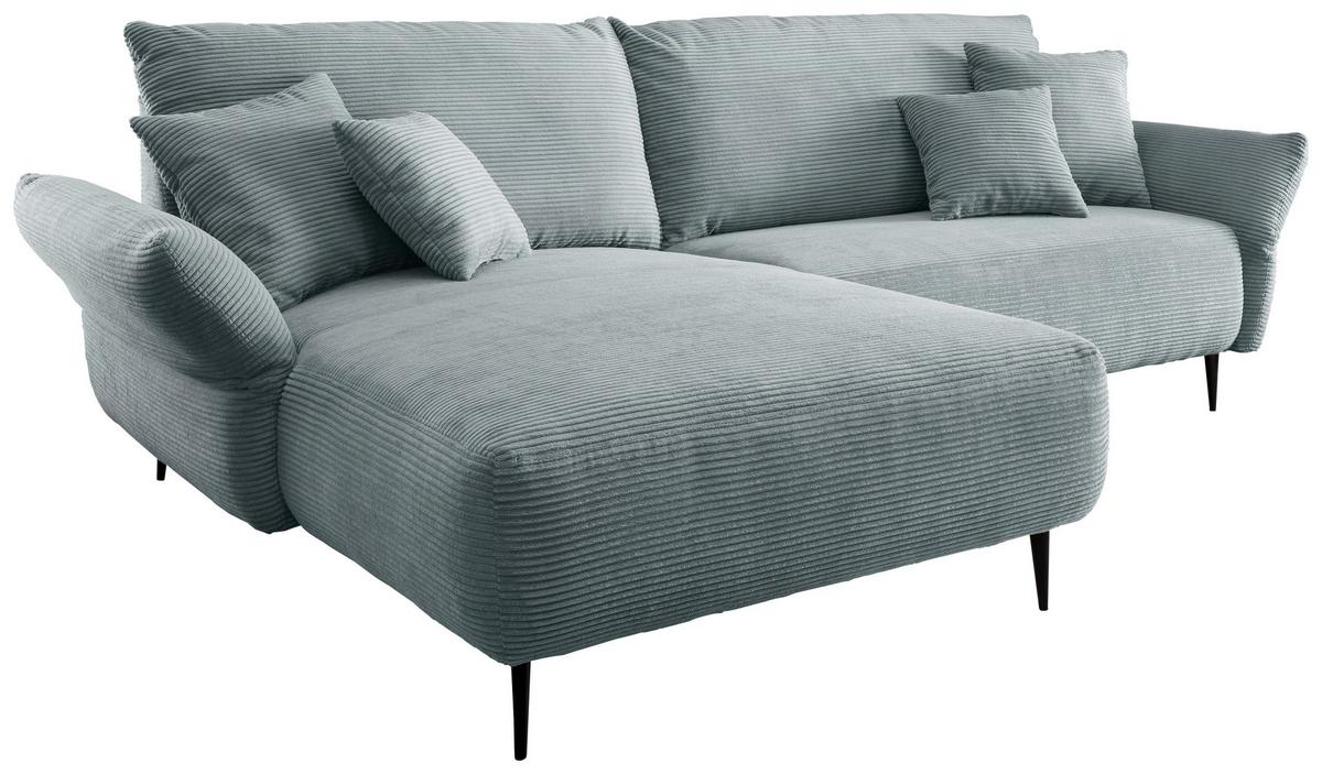 Sedežna Garnitura Vanilla, Svetlo Modra - svetlo modra/črna, Design, kovina/tekstil (178/264-302cm) - Modern Living