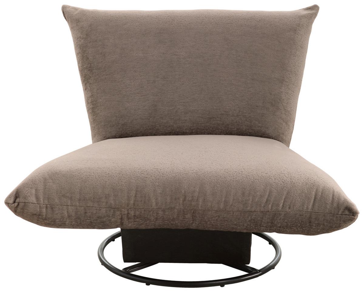 Relaxsessel Cremona Dunkelbraun - Dunkelbraun/Schwarz, Design, Textil/Metall (100/78/96cm) - Livetastic