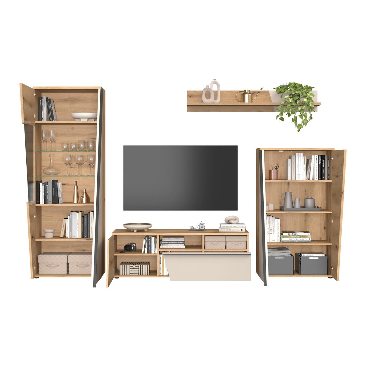 Venedig New Komoda - kašmir/boje hrasta, Moderno, drvni materijal/plastika (77/134/37cm) - Modern Living