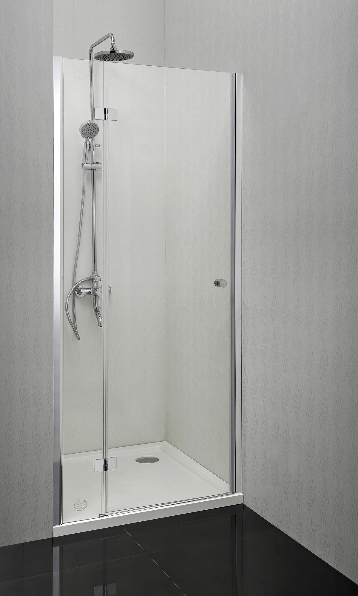 Zuhanyajtó Simlyflex - fehér, Konventionell, műanyag/Üveg (87,5-89/195cm)