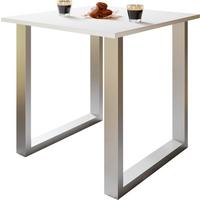 Schreibtisch Lona - Weiss/Silberfarben, Design, Holzwerkstoff/Metall (80/50/76cm) - MID.YOU