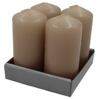 Stumpenkerze Katrinja in verschiedenen Farben - Sandfarben/Weiss (5/10cm) - Modern Living