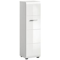 Midischrank Ice ca. 30x106 cm Weiß - Weiß Hochglanz/Silberfarben, MODERN, Holzwerkstoff/Kunststoff (30/106/30cm) - MID.YOU