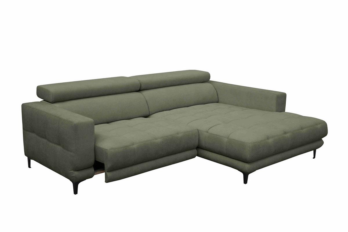 Sarokkanapé Aspen - zöld, Konventionell, faalapú anyag/textil (264/192cm)