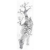 BILD SERENGETI - couleur argentée, Lifestyle, textile/bois (50/150/3,8cm) - Kayoom