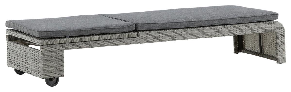 Sonnenliege London ca. 60x32x196 cm Grau - Grau, KONVENTIONELL, Kunststoff/Textil (60/32/196cm) - Gardenson