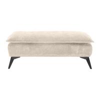 Hocker Ottawa Beige Strukturstoff - Beige/Schwarz, MODERN, Textil/Metall (122/47/68cm) - Premium Living