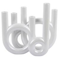 ŚWIECZNIK PT4157WH - biały, Basics, kamień (35/32,5/13,5cm) - Present Time