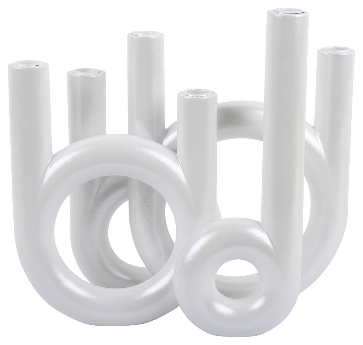 ŚWIECZNIK PT4157WH - biały, Basics, kamień (35/32,5/13,5cm) - Present Time