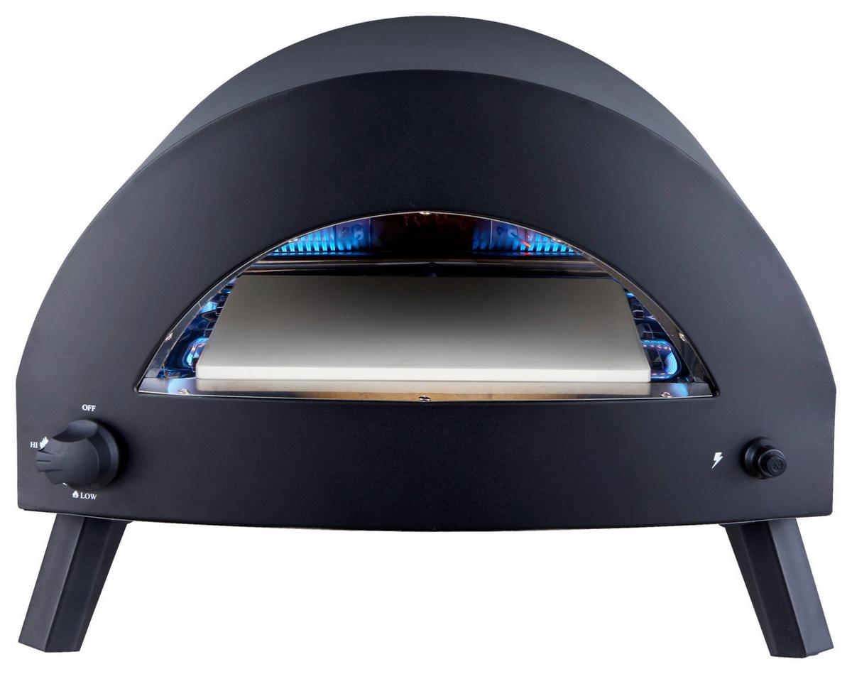 Pizzaofen Bukom ca. 54,5x40x52 cm Schwarz - Schwarz, KONVENTIONELL, Metall (54,5/40/52cm) - Gardenson