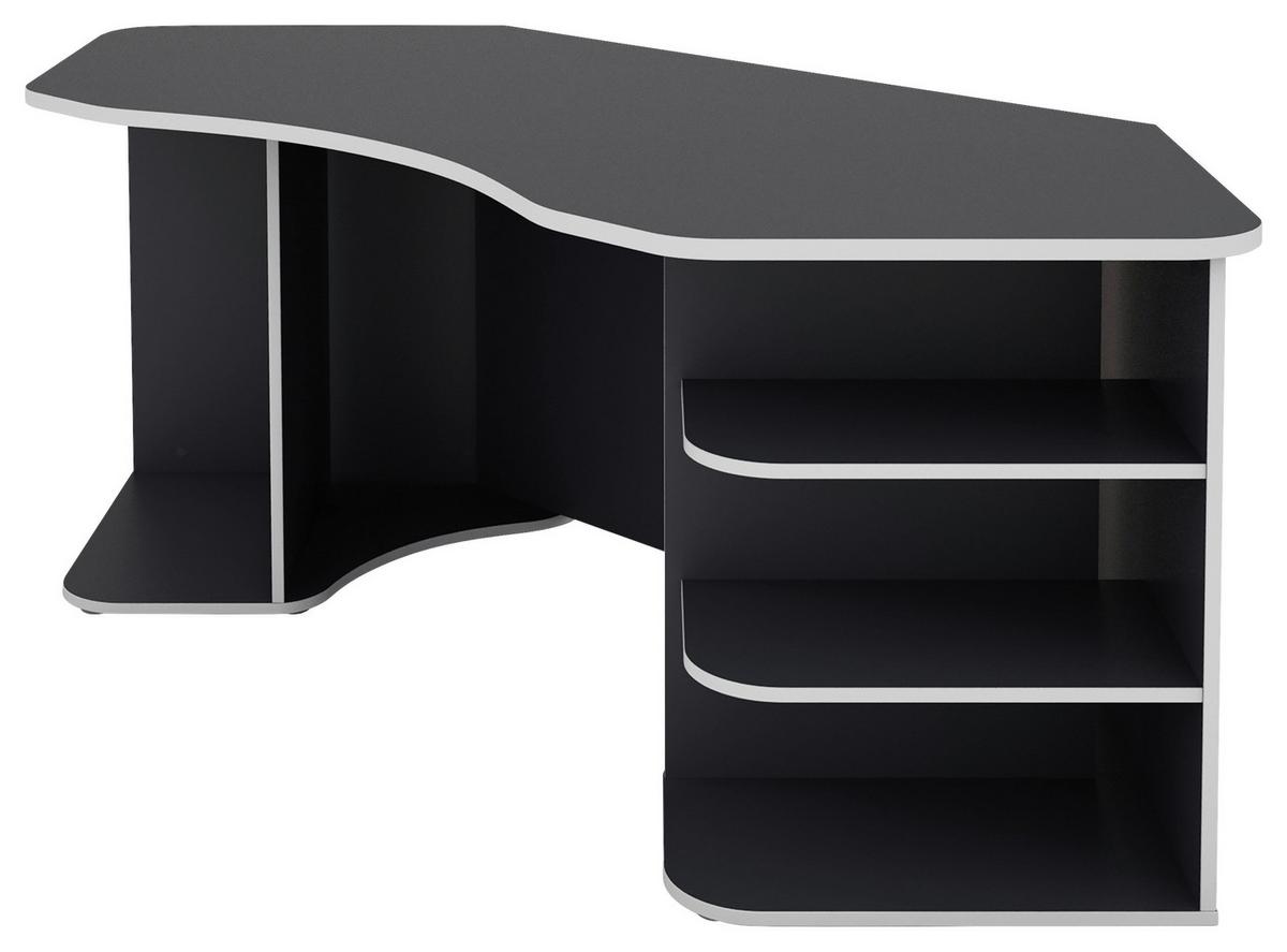 Gaming Tisch in Anthrazit/Hellgrau - Anthrazit/Hellgrau, Modern, Naturmaterialien/Kunststoff (198/76/85cm) - Mömax