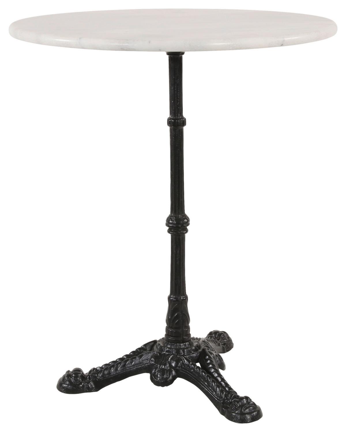 STÓŁ BISTRO MARMOR - biały/czarny, Konventionell, kamień/metal (60/60/73cm) - Livetastic