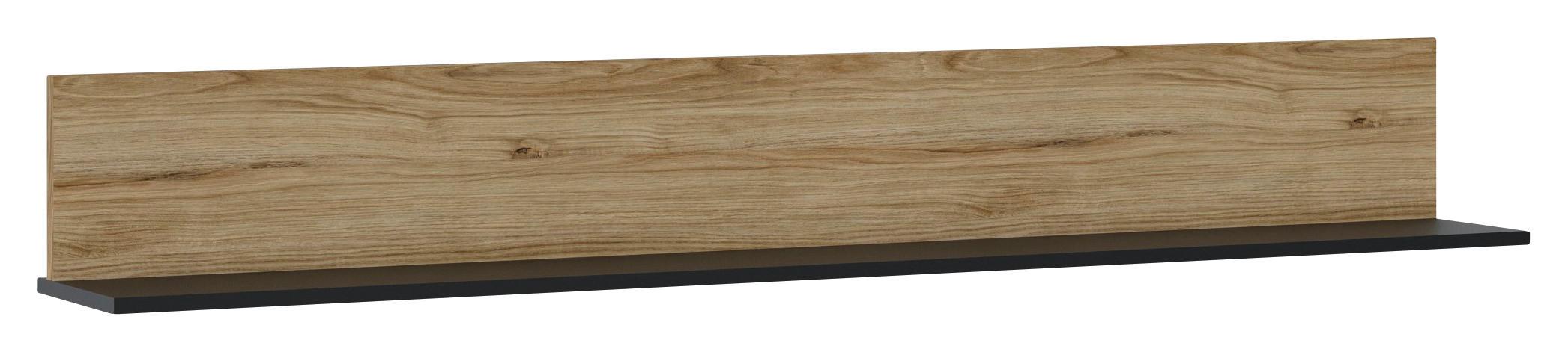 Zidna Polica Novena - boje hrasta/crna, Trend, drvni materijal (160/22,6/21,6cm) - Modern Living