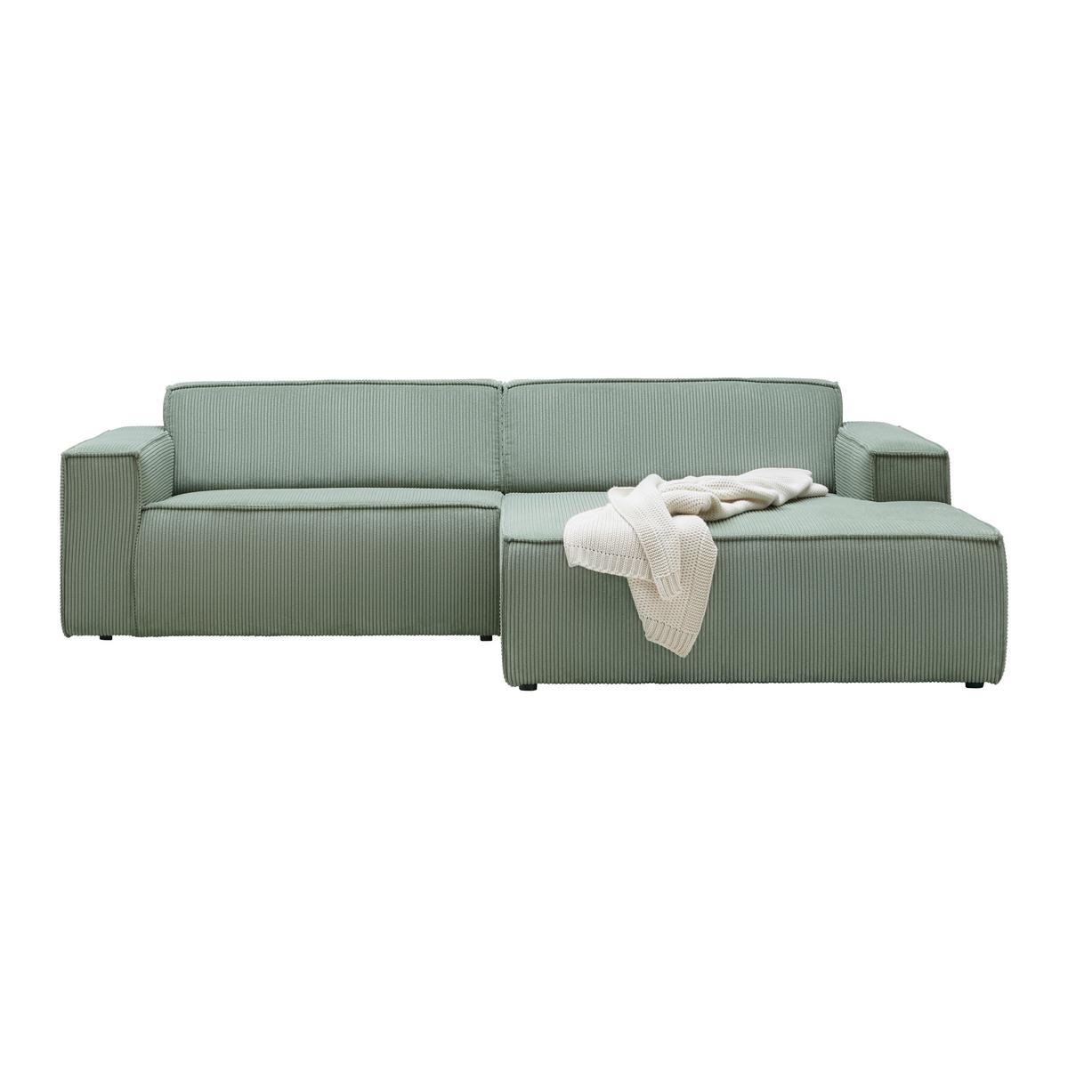 Wohnlandschaft Loft in Grün - Schwarz/Hellgrün, MODERN, Kunststoff/Textil (265/75/172cm) - Mömax