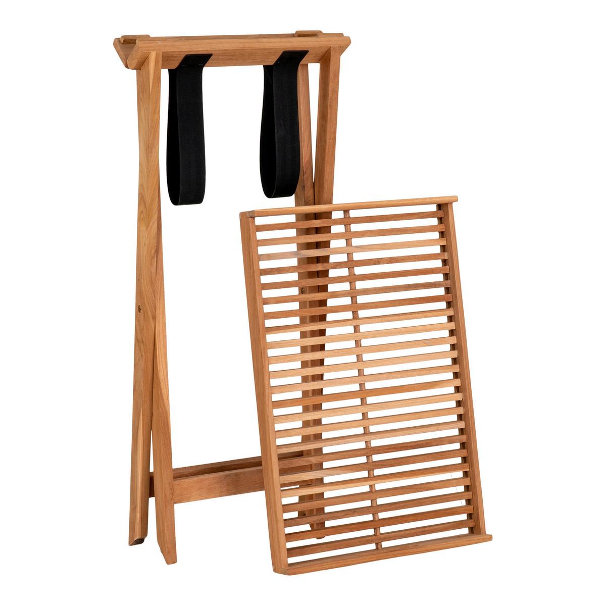 Klapptisch Ronda Teak - Braun, MODERN, Holz (40/60/70cm) - Gardenson