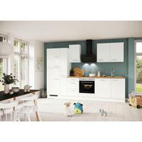Küchenblock inkl. 5 E-Geräte IP1200 Weiß - Eichefarben/Silberfarben, Trend, Holzwerkstoff/Metall (310cm) - Impuls