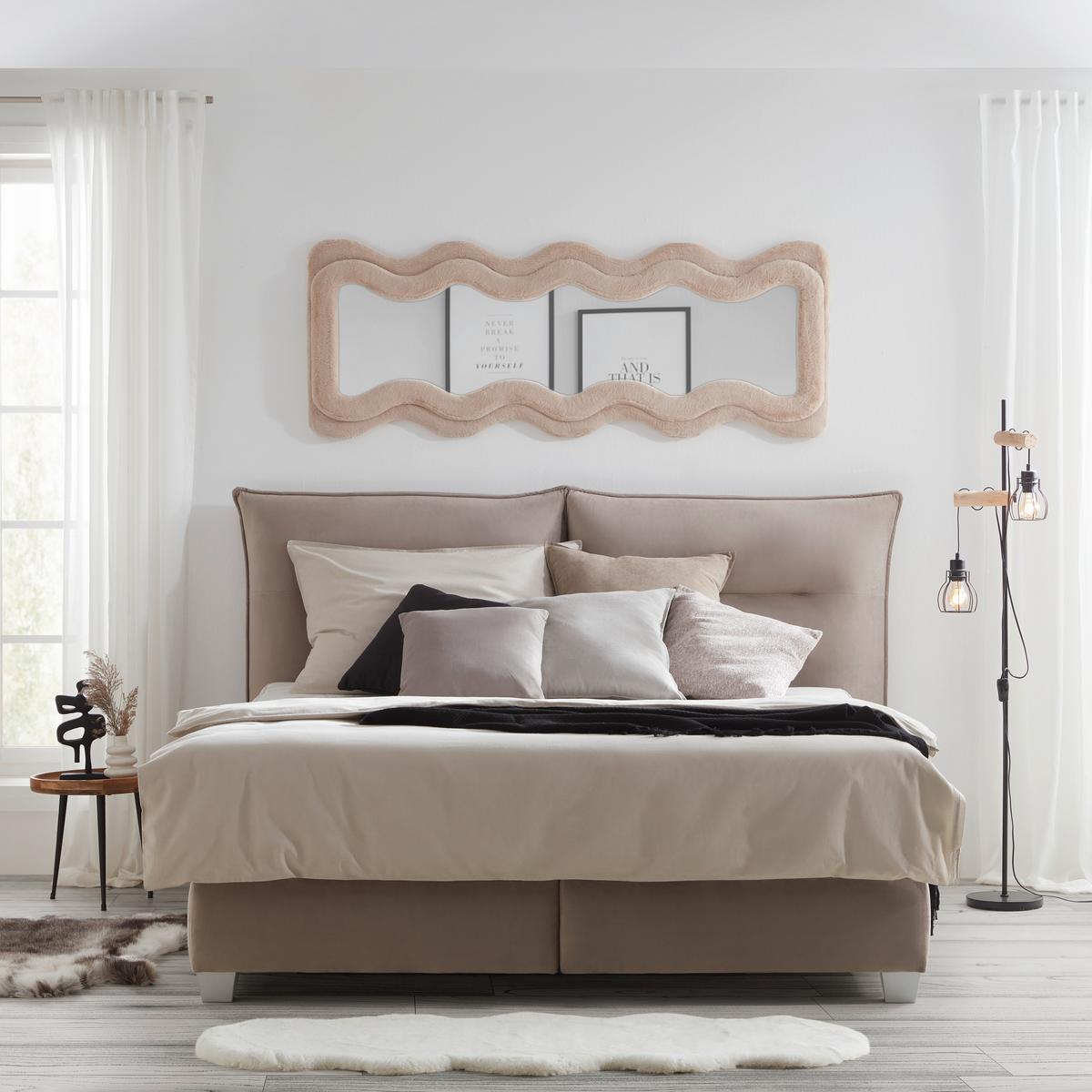 Fali Tükör Suki - taupe, Romantik / Landhaus, faalapú anyag/Üveg (60/160/4cm) - Premium Living