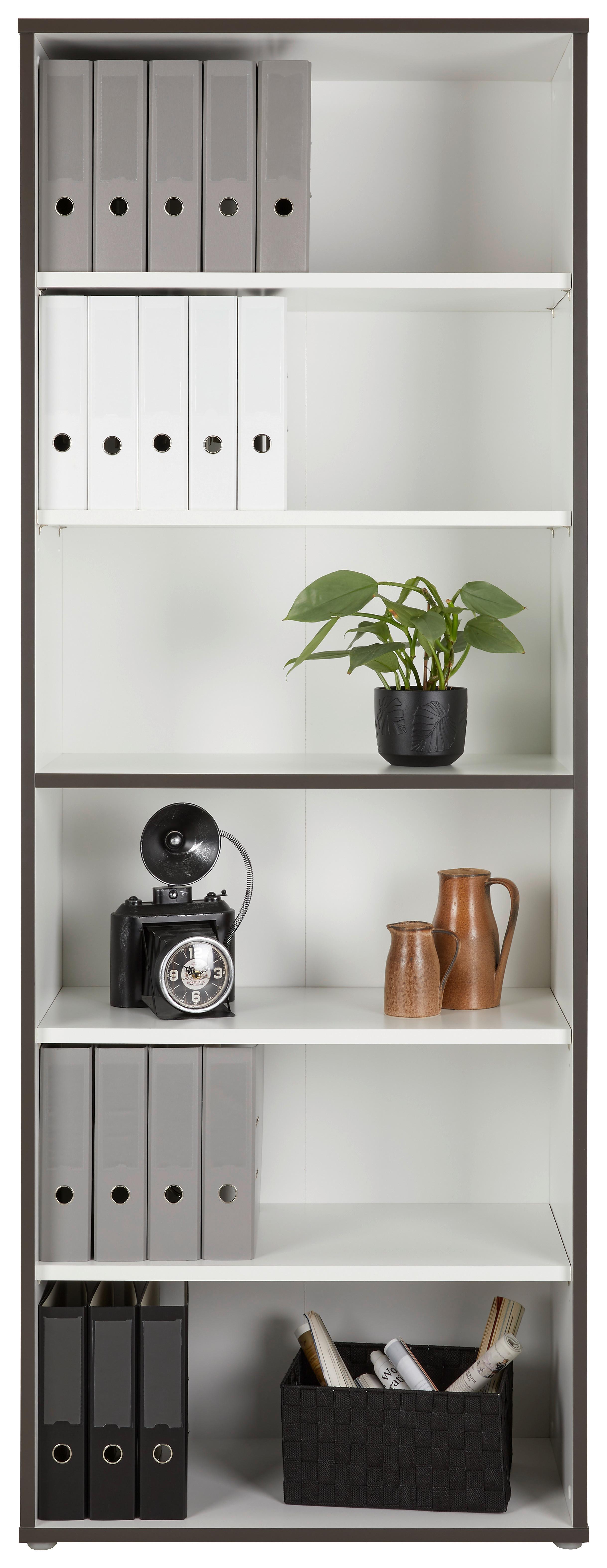 Regal Keflavik Siva, Bela - siva/bela, Moderno, leseni material (84,5/226,5/41,5cm) - Mömax