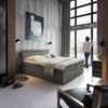 Boxbett Rosa ca. 180x200 cm Grau mit Topper - Schwarz/Grau, MODERN, Holz/Holzwerkstoff (180/200cm) - Bessagi Home