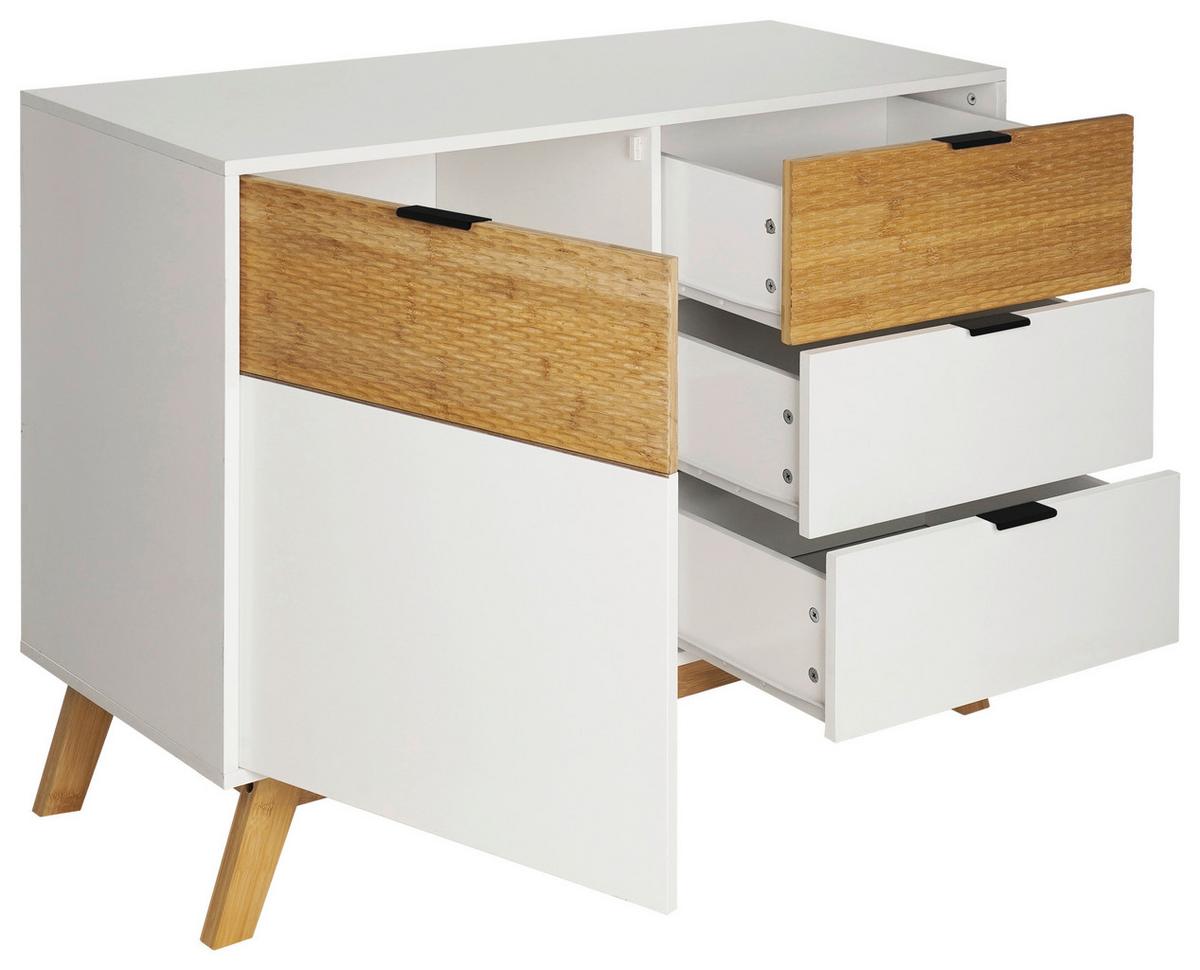 Comodă PISA - alb/culoare natur, Trend, lemn/material pe bază de lemn (100/80/40cm) - Modern Living