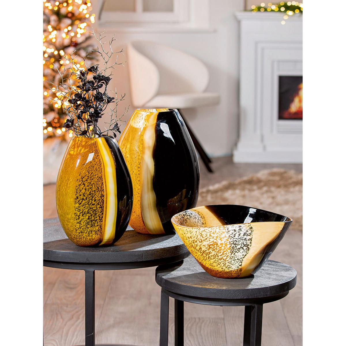Dekovase Umbras Braun/Orange - Braun/Orange, LIFESTYLE, Glas (22/32/12cm)