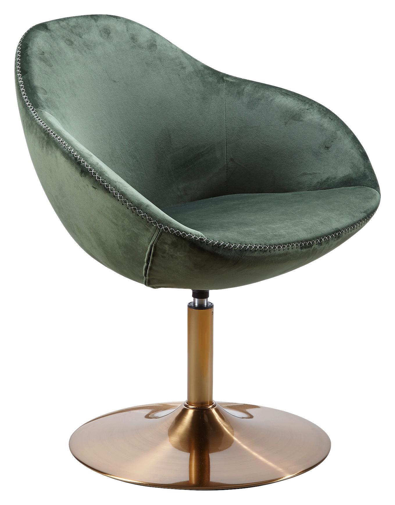 Fotelj Sarin - zlate barve/bela, Moderno, kovina/tekstil (70/79/70cm) - MID.YOU