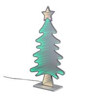 LED-Dekoleuchte Tanne Weiß max. 6 Watt - Chromfarben/Weiß, Design, Kunststoff (31,5cm) - Mömax